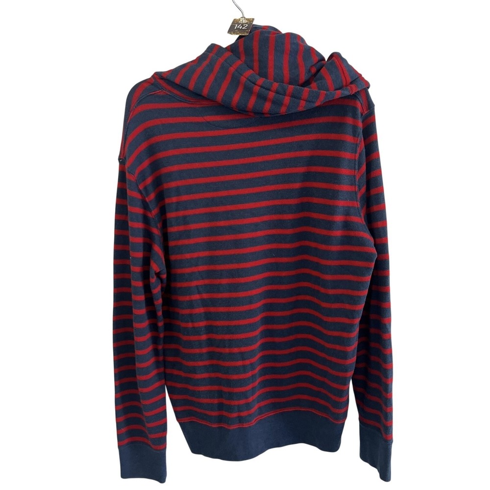 Vintage 90's Polo Ralph Lauren Hoodie Mens L Blue Red Striped Y2K Pullover - Picture 16 of 16